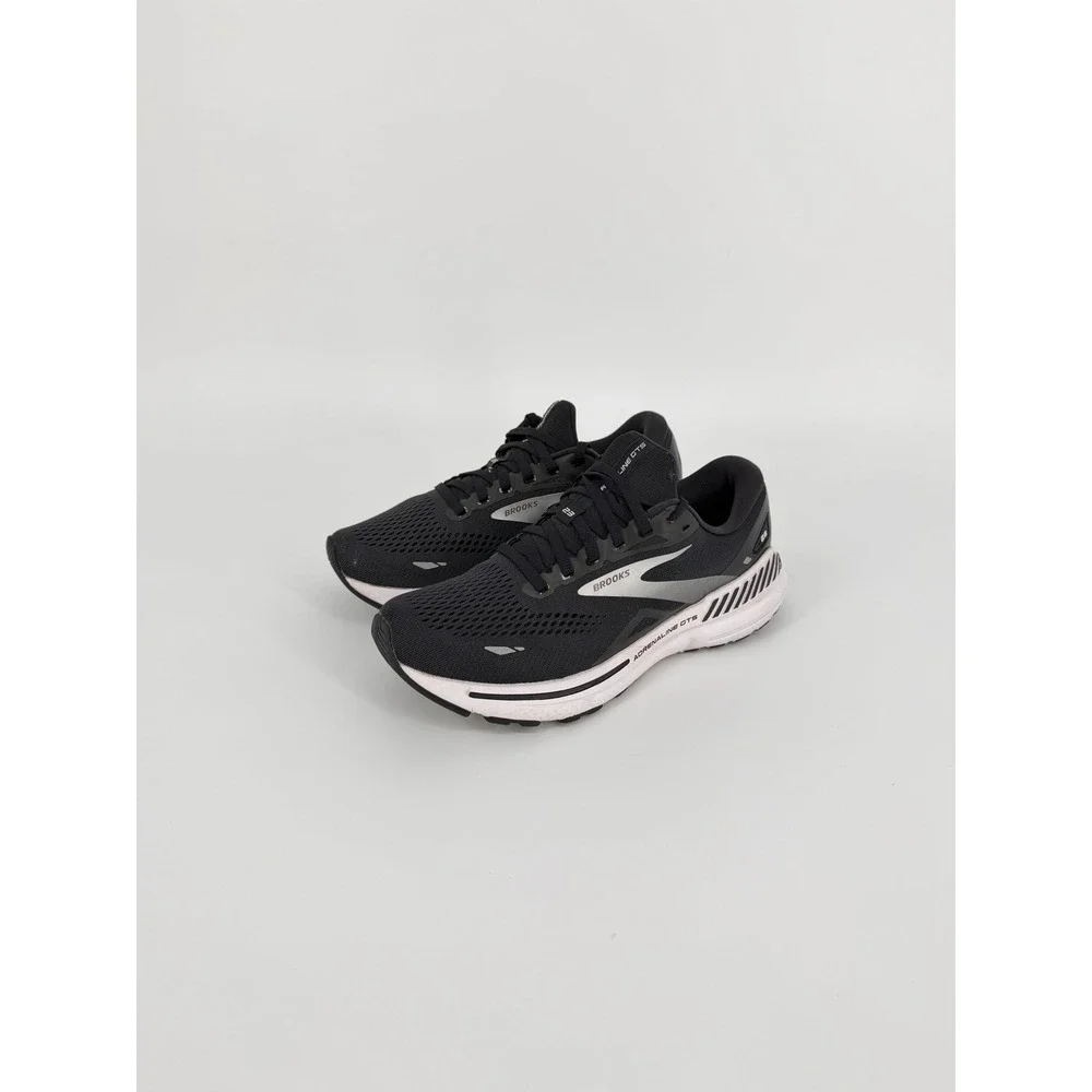 Brooks Adrenaline GTS 23 Womens Running Shoes Black White Silver 1203911B054